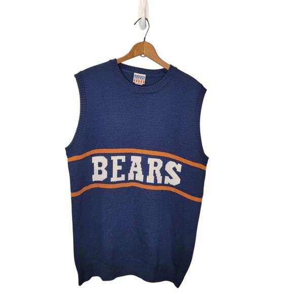Junk Food Mens Bears Round Neck Sweater Vest Large Mike Ditka Retro Style - Picture 1 of 7